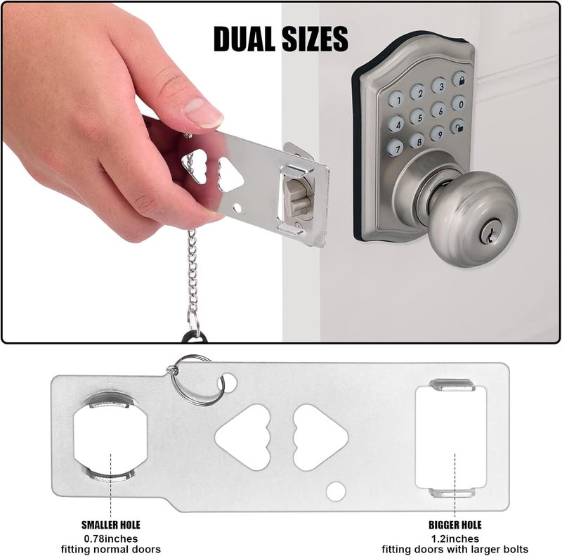 Jaswill Portable Door Lock for Travel, Door Lock Self-Defense Security Device for Home, Apartment, Hotel, Living Motel, School Dorm, House for Open Inwards Door - Image 2
