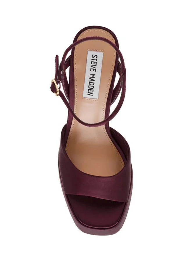 Steve Madden  Miliana Wine Women's Ankle-Strap Heeled Sandals for Women | Best Price UAE