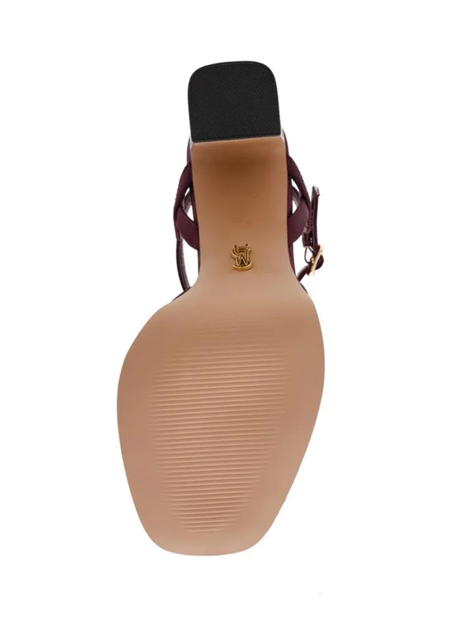 Steve Madden  Miliana Wine Women's Ankle-Strap Heeled Sandals for Women | Best Price UAE