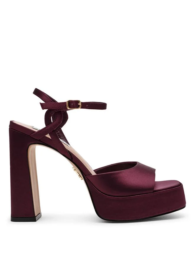 Steve Madden  Miliana Wine Women's Ankle-Strap Heeled Sandals for Women | Best Price UAE