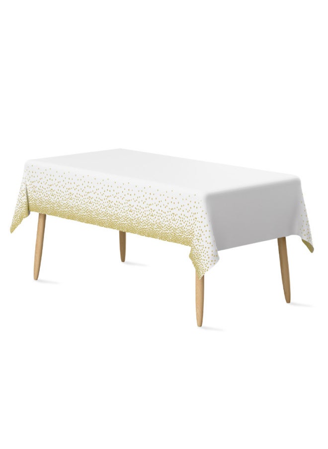 Generic Disposable Tablecloth Gilding Dot Black Gold Birthday Party Dessert Table Decoration Dining Cloth Thickened Plastic Peva Tablecloth-Color:Polka Dot Dark Green Gold Dot  - Image 5