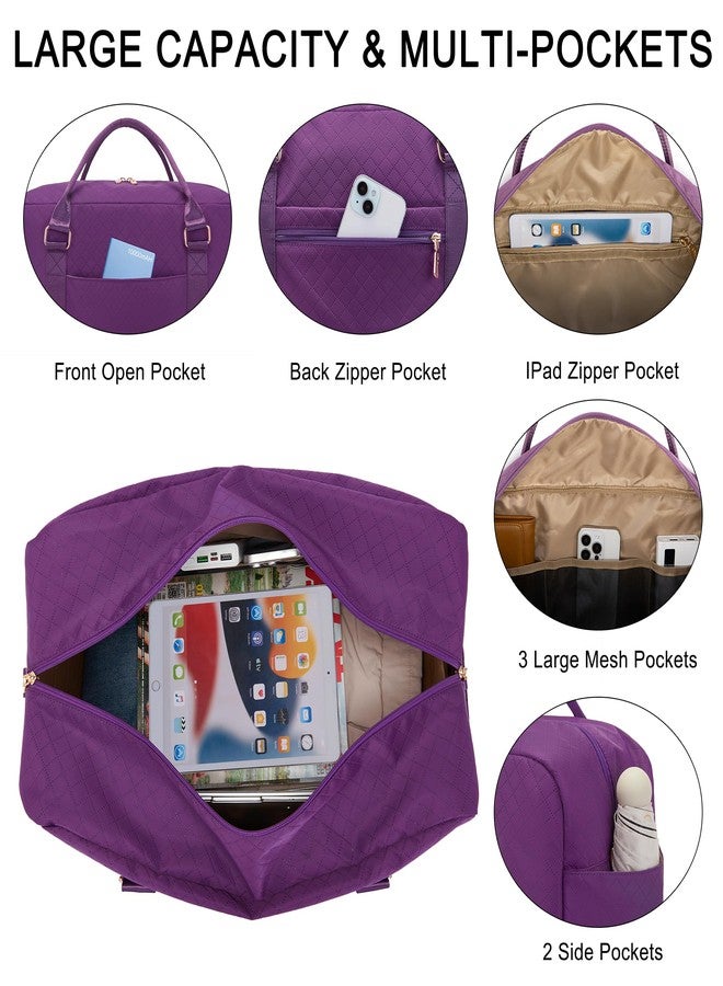 Soperwillton Travel Duffle Bag for Women Carry on Bags Overnight Weekender Bags Toiletry Hospital Gym Bag with Shoe Compartment 3pcs - Image 5