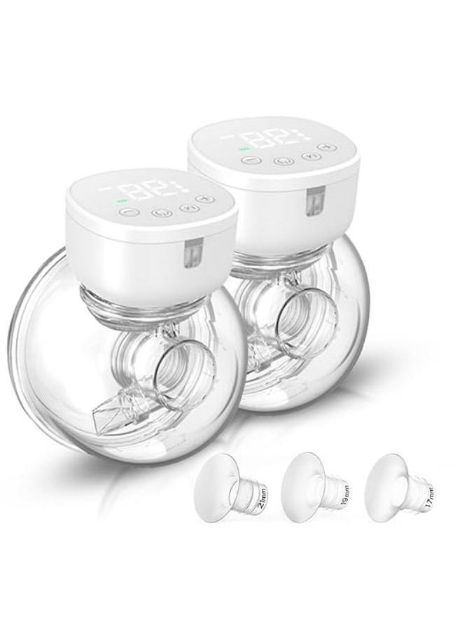Eoptify 2-Piece Portable Breast Pump, Wearable Electric Breast Pump 4 Modes & 6 Levels, Low Noise Double Breast Pump with Strong Suction Smart LED Display Large Capacity for Travel Painless Breast Pump  - Image 2