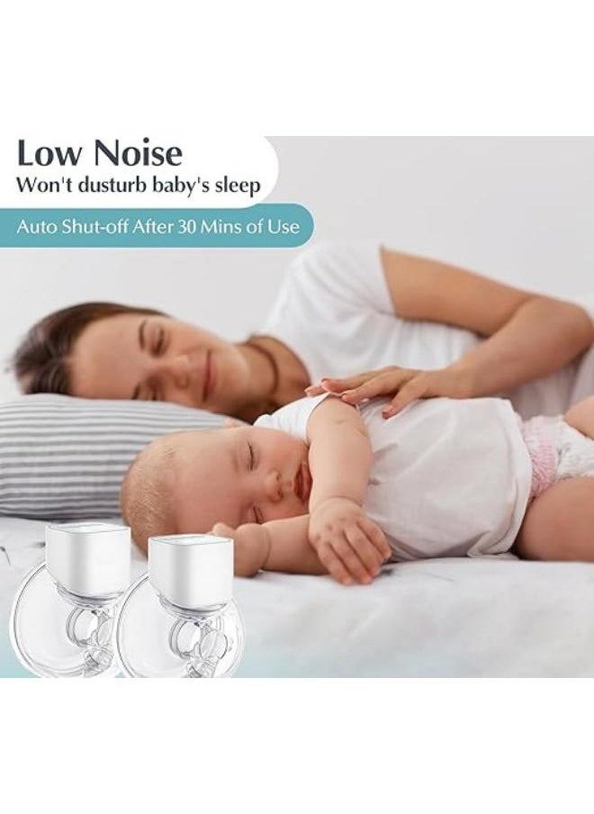 Eoptify 2-Piece Portable Breast Pump, Wearable Electric Breast Pump 4 Modes & 6 Levels, Low Noise Double Breast Pump with Strong Suction Smart LED Display Large Capacity for Travel Painless Breast Pump  - Image 3