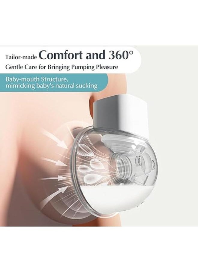 Eoptify 2-Piece Portable Breast Pump, Wearable Electric Breast Pump 4 Modes & 6 Levels, Low Noise Double Breast Pump with Strong Suction Smart LED Display Large Capacity for Travel Painless Breast Pump  - Image 5