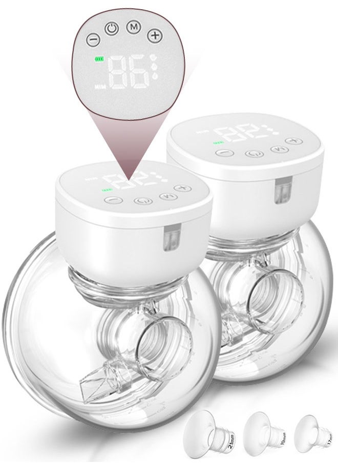 Eoptify 2-Piece Portable Breast Pump, Wearable Electric Breast Pump 4 Modes & 6 Levels, Low Noise Double Breast Pump with Strong Suction Smart LED Display Large Capacity for Travel Painless Breast Pump  - Image 1