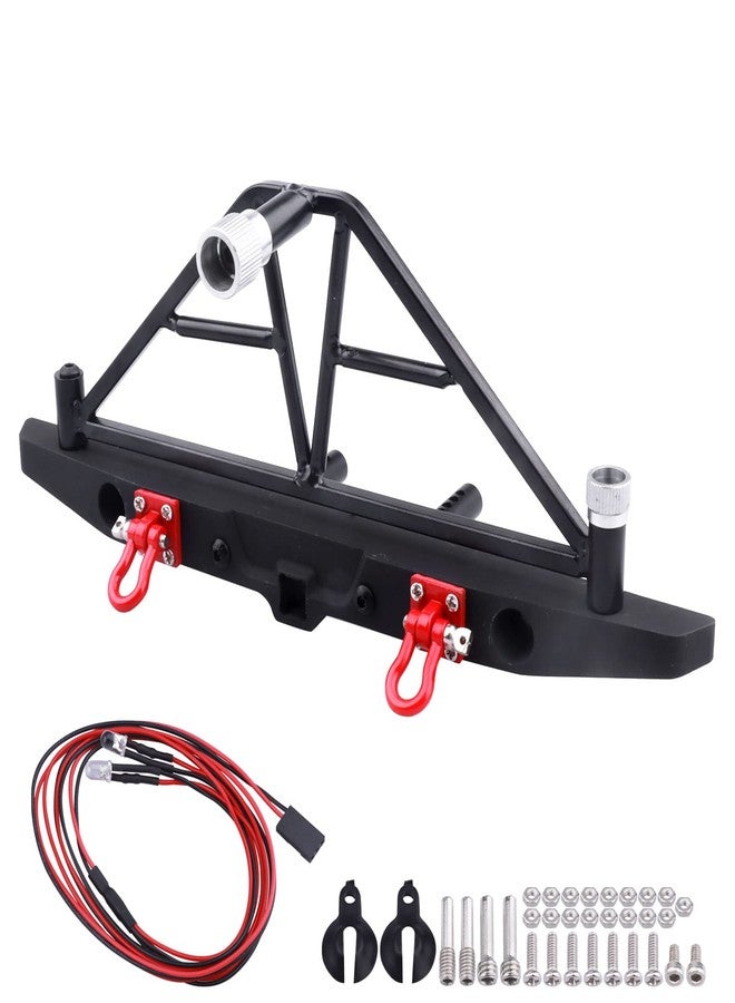 FriHobby Metal Rear Bumper Mounts Set w/Winch & 5mm LED White Lights for TRX-4 Axial SCX10 SCX10 II 90046 SCX10 III AXI03007 Redcat Gen 7 1/10 RC Crawler - Image 2