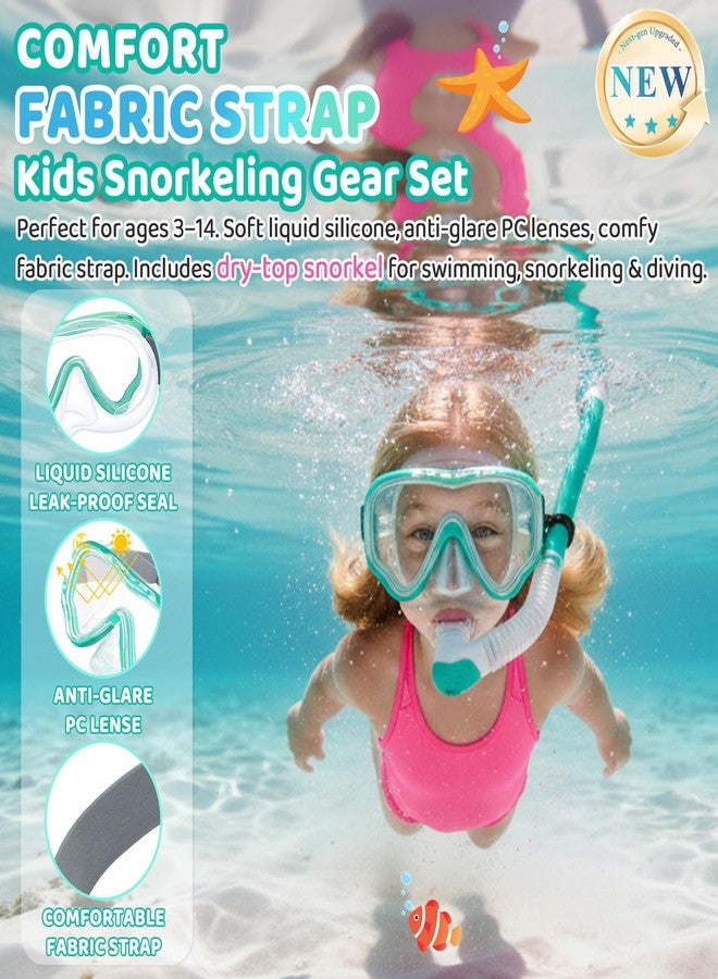 VVINCA Kids Snorkel Set for Age 4-14 - Dry Top Snorkeling Gear for Kids Junior & Youth - Childs Diving Mask with Big Eyes for Boys Girls - Anti-Fog Snorkeling Mask and Snorkel Set - Image 2