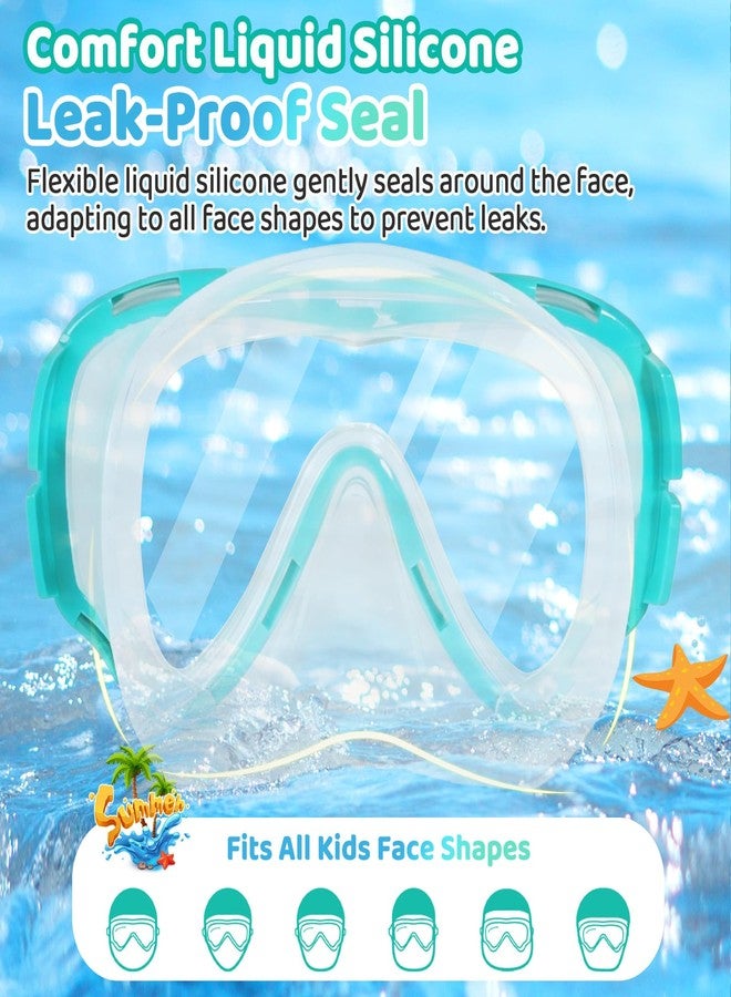 VVINCA Kids Snorkel Set for Age 4-14 - Dry Top Snorkeling Gear for Kids Junior & Youth - Childs Diving Mask with Big Eyes for Boys Girls - Anti-Fog Snorkeling Mask and Snorkel Set - Image 5
