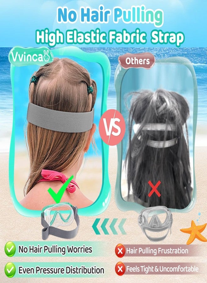 VVINCA Kids Snorkel Set for Age 4-14 - Dry Top Snorkeling Gear for Kids Junior & Youth - Childs Diving Mask with Big Eyes for Boys Girls - Anti-Fog Snorkeling Mask and Snorkel Set - Image 3