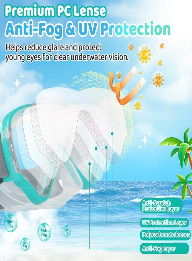 VVINCA Kids Snorkel Set for Age 4-14 - Dry Top Snorkeling Gear for Kids Junior & Youth - Childs Diving Mask with Big Eyes for Boys Girls - Anti-Fog Snorkeling Mask and Snorkel Set - Image 4