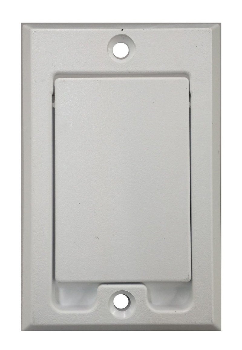 Home & Comforts Central Vacuum Square Door Low Volt Inlet Wall Plate  White 