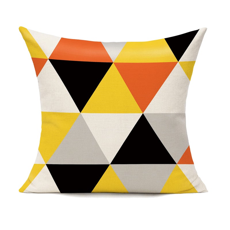 All Smiles Orange Outdoor Throw Pillow Covers 20x20 Set of 4 Colorful Fun Aesthetic Mid Century Modern Home D?cor Boho Summer Cushion Cases for Patio Furniture Couch Living Room Geometric - Image 4