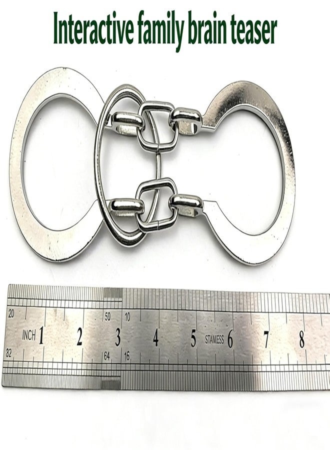 MAGIKON Traditional Brain Teaser, Classical Metal Horseshoe Puzzle (Silver, Normal) - Image 3