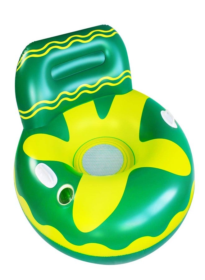 SUNSHINE-MALL Pool Lounger Float for Adult,Float Hammock,Inflatable Rafts Swimming Pool Air Sofa Floating Chair Bed,with Two Handle and a Big Cup Holder,Great for Chilling in The Pool(Green 105x105x70cm) - Image 2