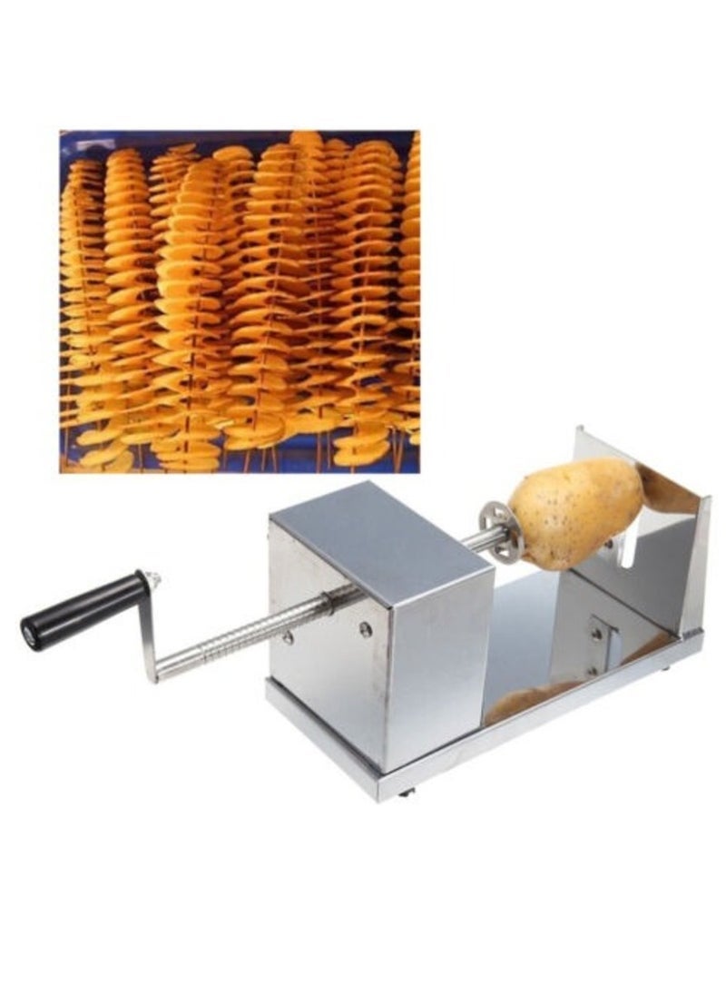 ELTRAZONE Stainless Steel Potato Chip Making Machine Spiral Cutter Slicer – Heavy-Duty Electric Spiral Cutter for Perfectly Sliced Potato Chips, Fast & Efficient Vegetable Slicer for Home, Restaurant, and Commercial Use, Easy to Clean & Durable Design  - Image 1