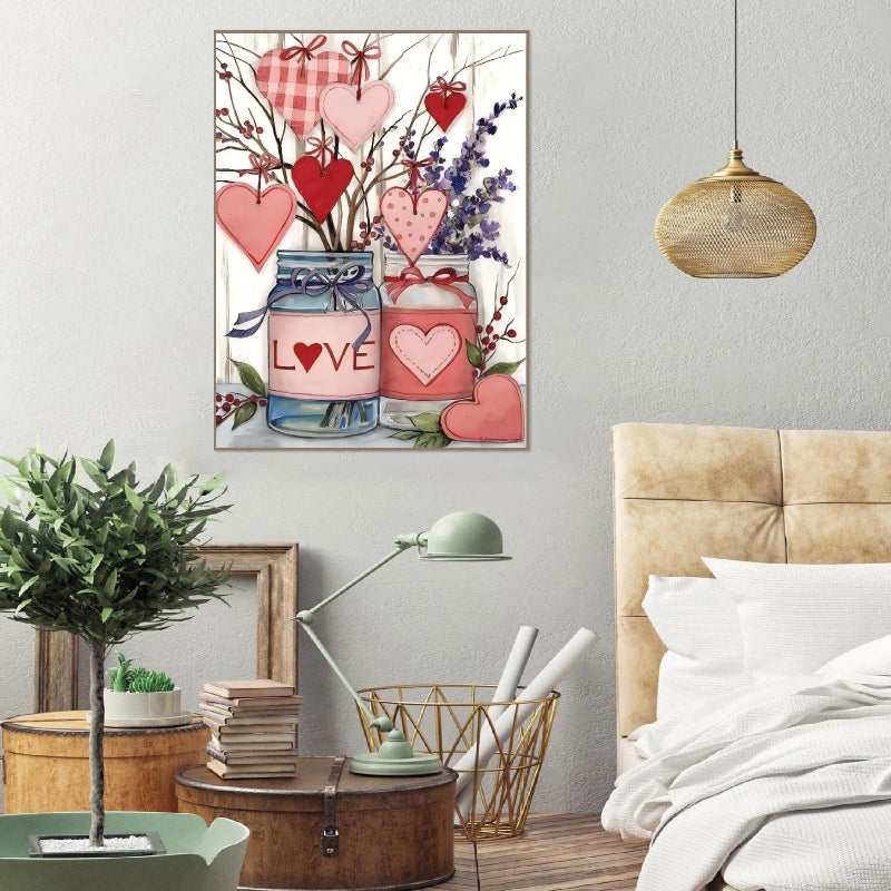 askkqtx Valentine's Day Paint by Numbers Kit for Adults, DIY Love Paint by Numbers for Beginner, Oil Painting by Number on Canvas for Home Decor Gifts 16x20 Inch - Image 4