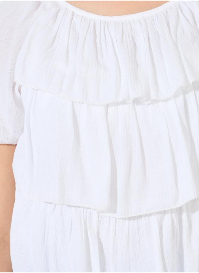 Styli girls co ord set short sleeve top with wide leg pants  - Image 3