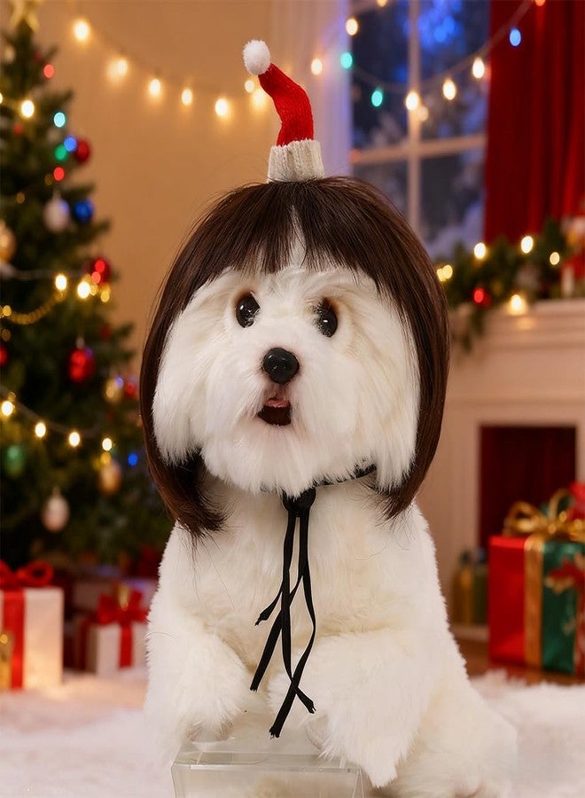 UoeRing Funny Dog Cat Cosplay Wig,Pet Wigs for Small Medium Large Dogs with Adjustable Elastic Bands,Trimmable Pet Costume Cat Cosplay Decoration for Halloween,Christmas, Parties - Image 2