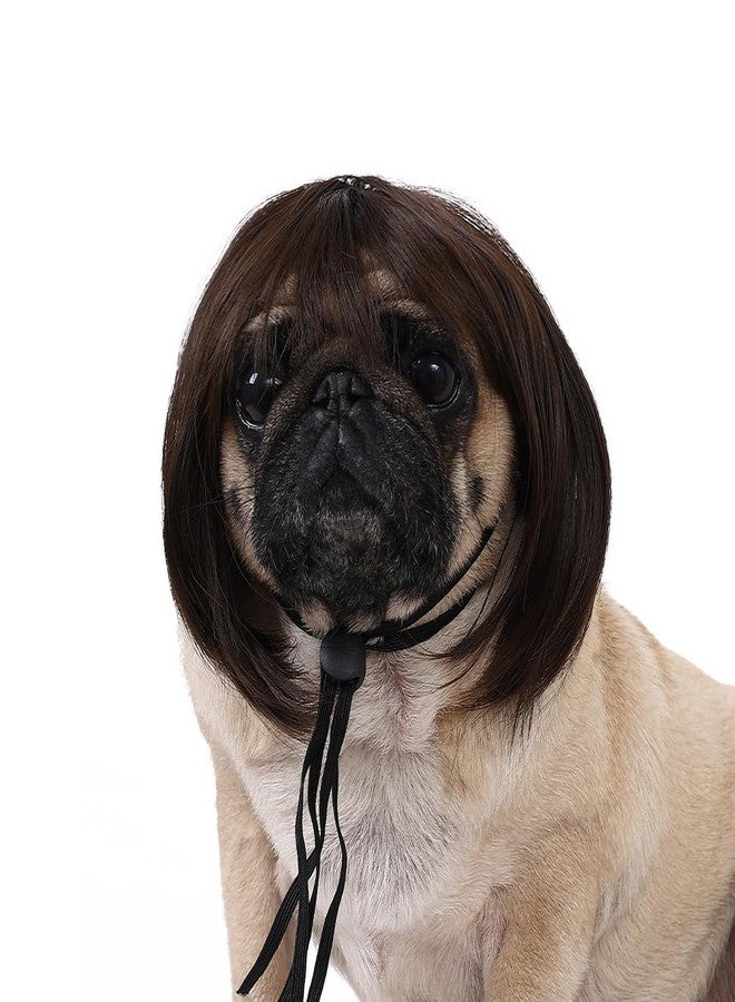 UoeRing Funny Dog Cat Cosplay Wig,Pet Wigs for Small Medium Large Dogs with Adjustable Elastic Bands,Trimmable Pet Costume Cat Cosplay Decoration for Halloween,Christmas, Parties - Image 1