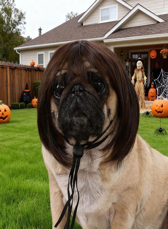 UoeRing Funny Dog Cat Cosplay Wig,Pet Wigs for Small Medium Large Dogs with Adjustable Elastic Bands,Trimmable Pet Costume Cat Cosplay Decoration for Halloween,Christmas, Parties - Image 3