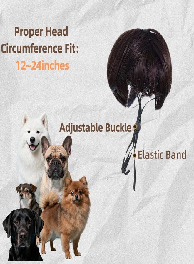 UoeRing Funny Dog Cat Cosplay Wig,Pet Wigs for Small Medium Large Dogs with Adjustable Elastic Bands,Trimmable Pet Costume Cat Cosplay Decoration for Halloween,Christmas, Parties - Image 4