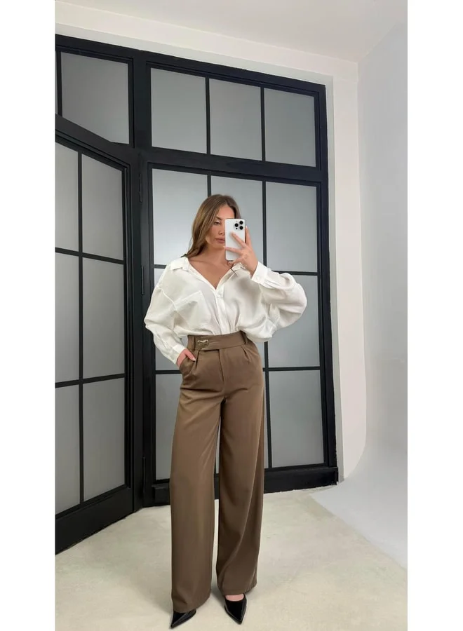 GAUS Haki Gold Toka Detailed Pants GAUS-01168.