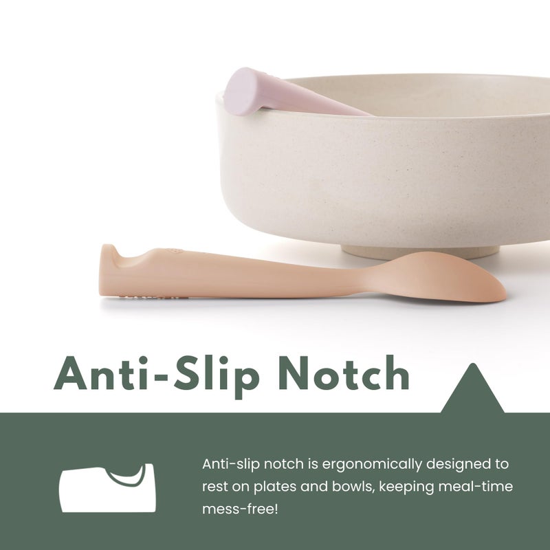 Miniware Silicone Baby Spoon For Training - Bpa Free Baby Utensils - Baby Spoons Self Feeding 6 Months | 100% Food Grade Silicone - Modern & Dishwasher Safe Toddler Spoons (Cotton Candy And Toffee) - Image 3