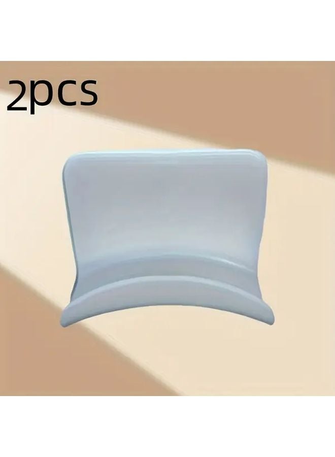 2 Pack White Wall Mounted Headphone Holder Under Desk No Drill Hook for Gaming - Image 1