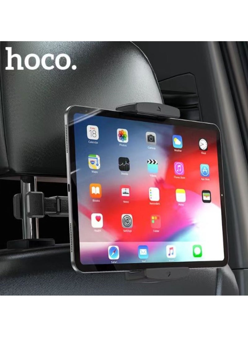 Hoco - CA121 Adjustable Headrest Car Holder for Tablets – Secure Back Seat Mount for 4.7–12.9 Inch Devices – Ideal for Tablets, Smartphones, and E-Readers – Sturdy, Hands-Free Entertainment Solution for Travel and Daily Commutes - Image 1