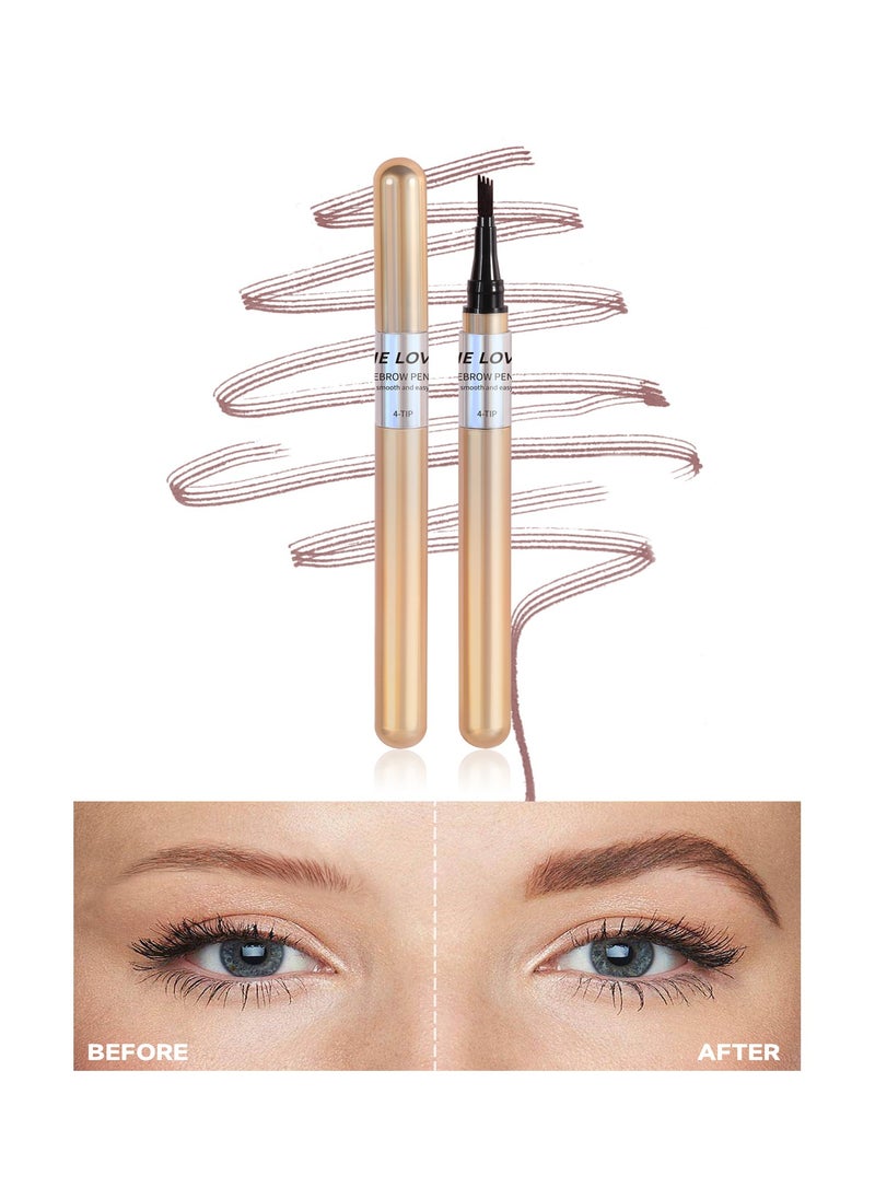 Sheloves Liquid Eyebrow Pencil Waterproof Long Lasting Four-Fork Natural Ultra Precise Sweat-Proof Non-Marking New Formula Longwear Brow Tint Brown (03)  - Image 1