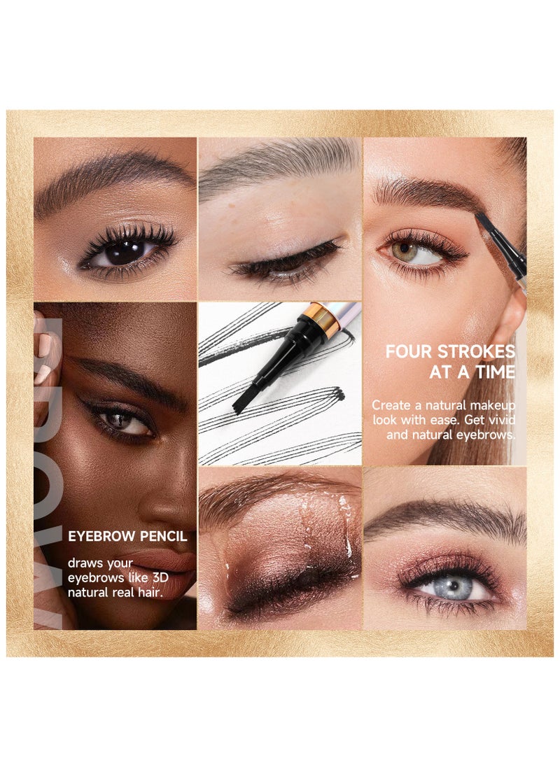 Sheloves Liquid Eyebrow Pencil Waterproof Long Lasting Four-Fork Natural Ultra Precise Sweat-Proof Non-Marking New Formula Longwear Brow Tint Brown (03)  - Image 3