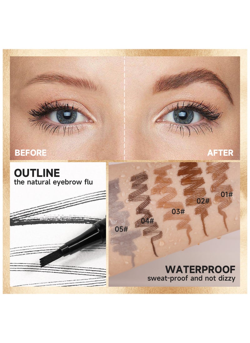 Sheloves Liquid Eyebrow Pencil Waterproof Long Lasting Four-Fork Natural Ultra Precise Sweat-Proof Non-Marking New Formula Longwear Brow Tint Brown (03)  - Image 4