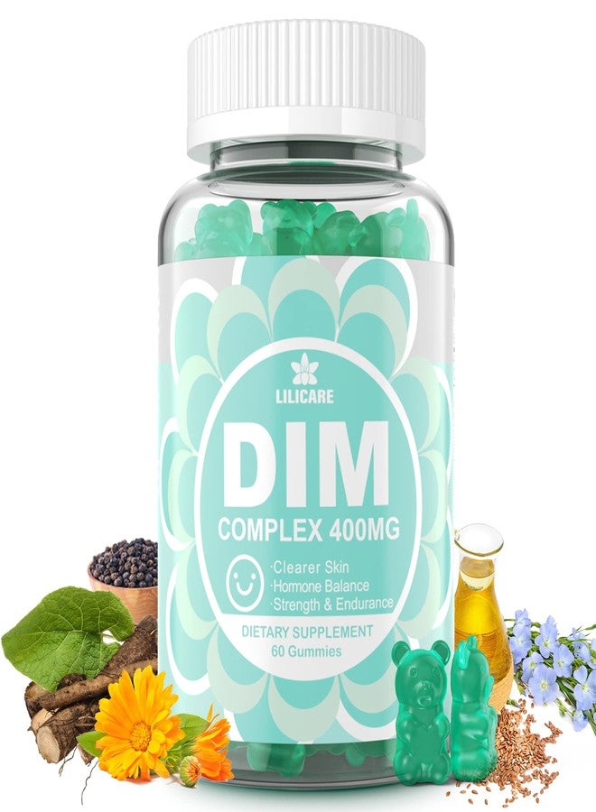 EnvyDeal DIM Supplement Women 400mg, Estrogen Supplement for Women, Sugar Free DIM Gummies for Men & Women w/ Biotin, Flaxseed Oil, Burdock, Calendula, BioPerine for Hormone Balance, Menopause & Prostate 60Cts - Image 1