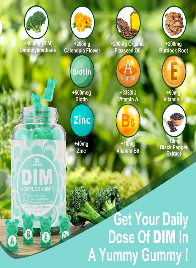 EnvyDeal DIM Supplement Women 400mg, Estrogen Supplement for Women, Sugar Free DIM Gummies for Men & Women w/ Biotin, Flaxseed Oil, Burdock, Calendula, BioPerine for Hormone Balance, Menopause & Prostate 60Cts - Image 4