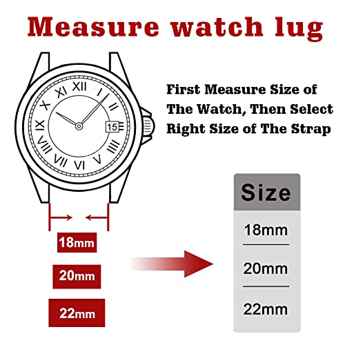 Ritche Quick Release Leather Watch Bands Genuine Leather Watch Strap for Samsung Galaxy Watch 6 Band Classic 43mm 47mm 40mm 44mm 18mm 20mm or 22mm for Men and Women Black White Stiching Silver - Image 3