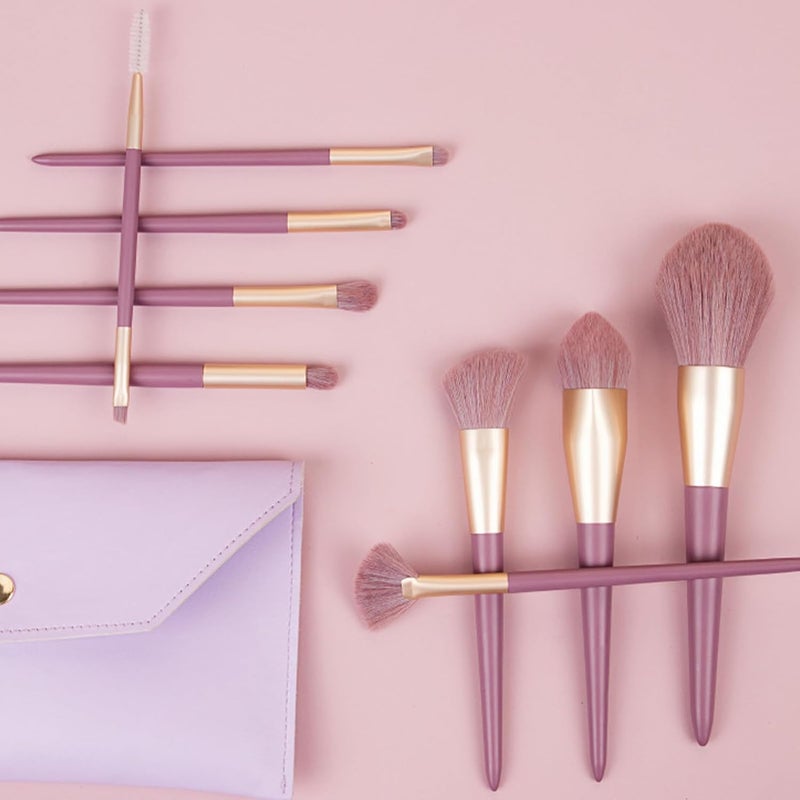 ZJchao 9 Pieces Makeup Brushes Set, Professional Makeup Brushes with Storage Bag, Soft Synthetic Fiber Cosmetic Brushes for Home, Travel, Suitable for Beginners and Enthusiasts - Image 5