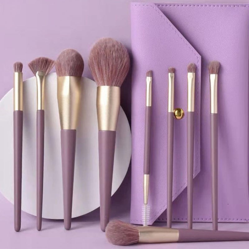 ZJchao 9 Pieces Makeup Brushes Set, Professional Makeup Brushes with Storage Bag, Soft Synthetic Fiber Cosmetic Brushes for Home, Travel, Suitable for Beginners and Enthusiasts - Image 2