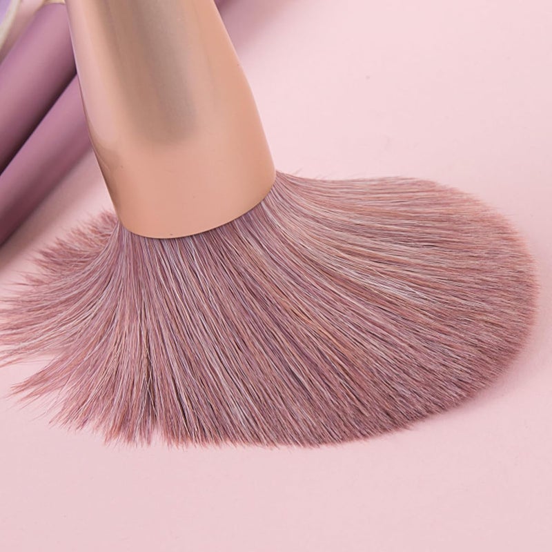 ZJchao 9 Pieces Makeup Brushes Set, Professional Makeup Brushes with Storage Bag, Soft Synthetic Fiber Cosmetic Brushes for Home, Travel, Suitable for Beginners and Enthusiasts - Image 3