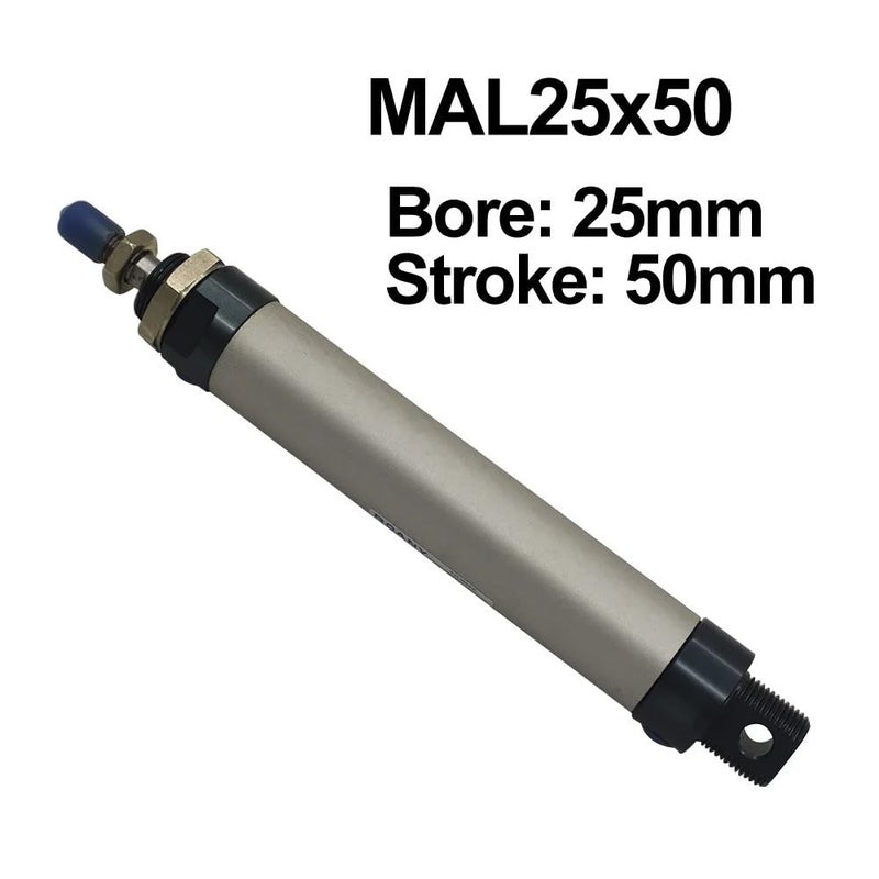 Aluminum Alloy Pneumatic Cylinder 25mm Bore 50mm Stroke Single Rod MAL25x50 - Image 3