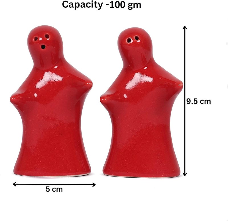 QIMACPLUS Salt and Pepper Seasoning and Spice Shakers Cute Novelty Modern and Vintage Hug Design Couple Set for Retro Farmhouse Home Decorative Dispenser for Kitchen Red - Image 5