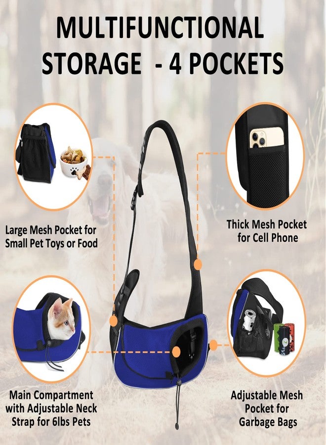 Gloppie Dog Carriers for Small Dogs Breathable Pet Sling Carrier Travel Cat Carrier Puppy Carrier Hands Free Dog Carrying Bag for 5lb Dogs Klein Blue S - Image 2
