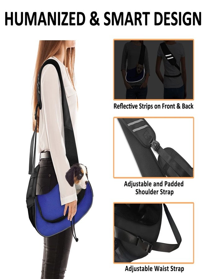 Gloppie Dog Carriers for Small Dogs Breathable Pet Sling Carrier Travel Cat Carrier Puppy Carrier Hands Free Dog Carrying Bag for 5lb Dogs Klein Blue S - Image 3