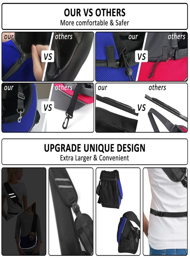 Gloppie Dog Carriers for Small Dogs Breathable Pet Sling Carrier Travel Cat Carrier Puppy Carrier Hands Free Dog Carrying Bag for 5lb Dogs Klein Blue S - Image 5