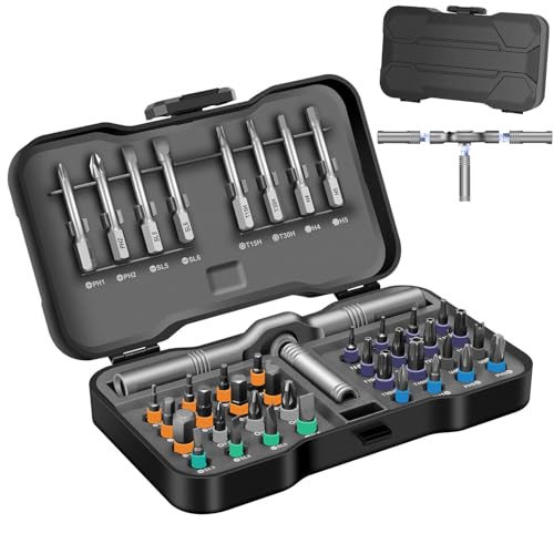 JENABOM 42 in 1 Magnetic Screwdriver Set, DIY Ratchet Screwdriver Set, Multi Bit Magnetic Drive Set with Detachable Ratchet Handle, Portable Compact Repair Tool Kit - Image 1