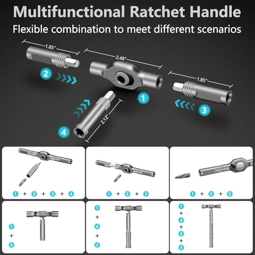 JENABOM 42 in 1 Magnetic Screwdriver Set, DIY Ratchet Screwdriver Set, Multi Bit Magnetic Drive Set with Detachable Ratchet Handle, Portable Compact Repair Tool Kit - Image 2