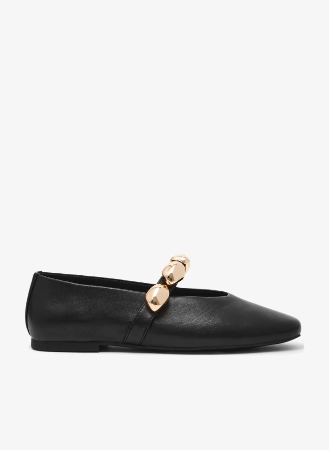 Elegant Buckle Strap Ballerinas