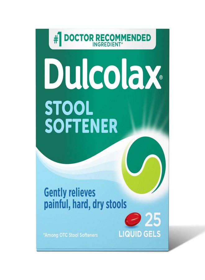 Dulcolax Stool Softener Laxative Liquid Gel Capsules, Gentle Constipation Relief for Hard, Dry Stools, Docusate Sodium 100 mg, 25 Count - Image 1