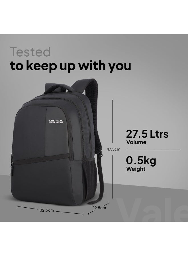American Tourister Valex Laptop Backpack, 28L & 17" Inch Laptop Compartment, front organiser, bottle holder Backpack Bag For Man And Women, Black - Image 2