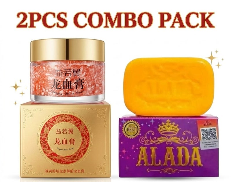 aladasoap 2-in-1 Brightening Skincare Combo – Alada Soap & Retinol Dragon Blood Cream for Dark Spots, Glow & Even Skin Tone - Image 1